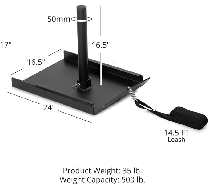 Titan Fitness Power Speed Training Sled with 14.5ft Leash, 500 LB Capacity, Weighted Drag or Pull Sled for Speed, Agility, and Strength Training