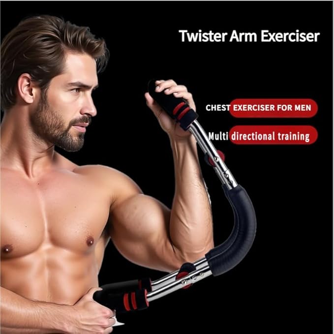 Twister Arm Exerciser,Adjustable Spring Workout Bar, Forearm Triceps Chest Enhanced Exercise Strengthener,Portable Home Fitness Equipment