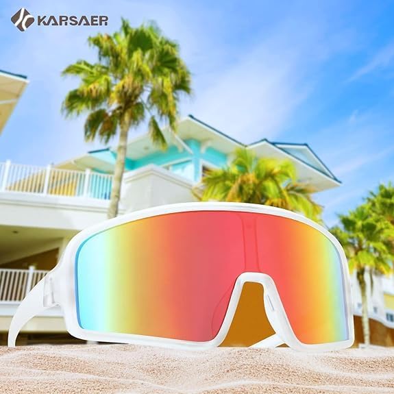 Karsaer Vision Sports Sunglasses Cycling Glasses Baseball Softball Sunglasses Unisex for Adult Youth Kids Boys Girls 8-16