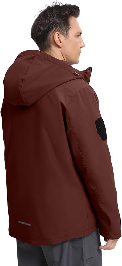 Men's Winter Jacket Waterproof Ski Snow Coat Windproof Snowboard Hooded Raincoats with Warm Graphene lining