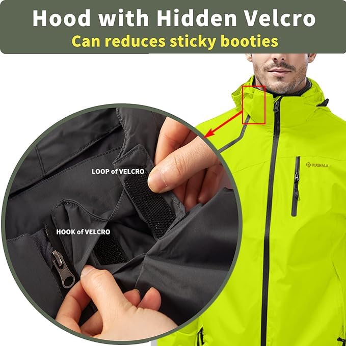 Mens Lightweight Waterproof Jacket Windproof Rain Hooded jackets for Running Hiking Cycling Travel M-7XL