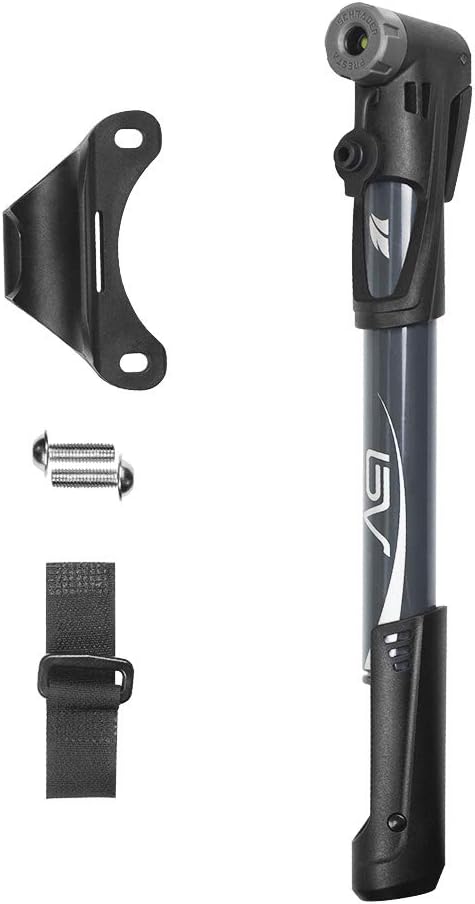 BV Mini Bike Pump Portable Frame Pump, Shock Pump for Bike Shock, Air Ball Pump Inflator with Ball Pump Needles, Mini Pump Fits Presta & Schrader- Smart Valve