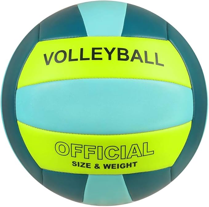 Volleyball Size 5 PU Leather Soft Indoor Outdoor Volleyballs Sports Training Game Play Ball for Beginner, Teenager, Adult, 8.2