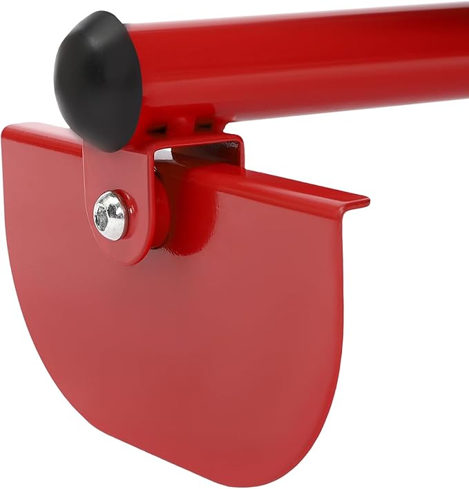 Adjustable Height Ice Skating Ski Sled Board for Kids, 360° Non-Slip Pedals & Support Stick, 176.4lbs Capacity Snow Slider - Red&Black