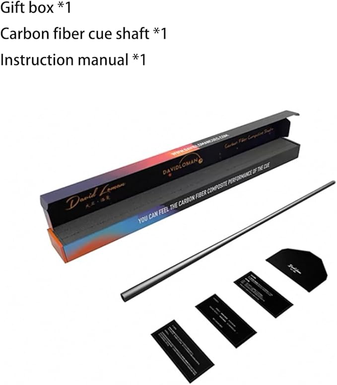 29.13" /Radial Wavy 3/8-10 3/8-11 3/8-14 Uni-Loc 5/16-18 Carbon Pool Cue Single Shaft, Low Deflection Technology, Ultra-Smooth, pro Taper, Easy to Control