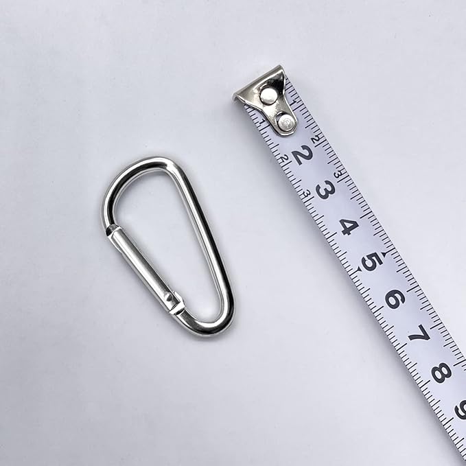 30PCS Aluminum Carabiner Clips, 2" D Shape Spring Snap Hooks Carabiner with 30PCS Keyring Keychain Hook
