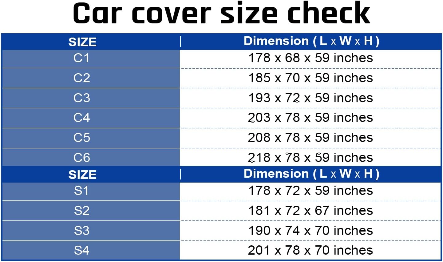 6 Layer Heavy Duty Car Cover Waterproof All Weather Protection with Cotton Liner, Universal Fit Cadillac Deville, Lincoln Continental Town, Ford Crown Victoria