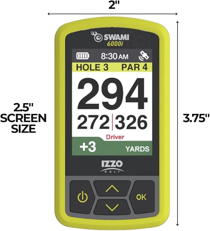 Izzo Swami 6000 Handheld Golf GPS Water-Resistant Color Display With 38,000 Course Maps & Scorekeeper Model may vary