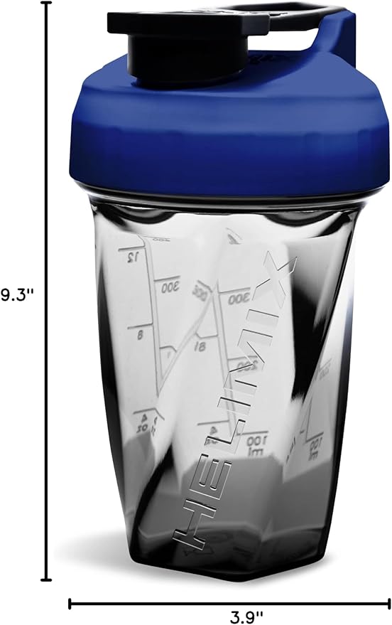 HELIMIX 1.5 Vortex Blender Shaker Bottle Holds Upto 20oz | No Blending Ball or Whisk | USA Made | Portable Pre Workout Whey Protein Drink Shaker Cup | Mixes Cocktails Smoothies Shakes | Top Rack Safe