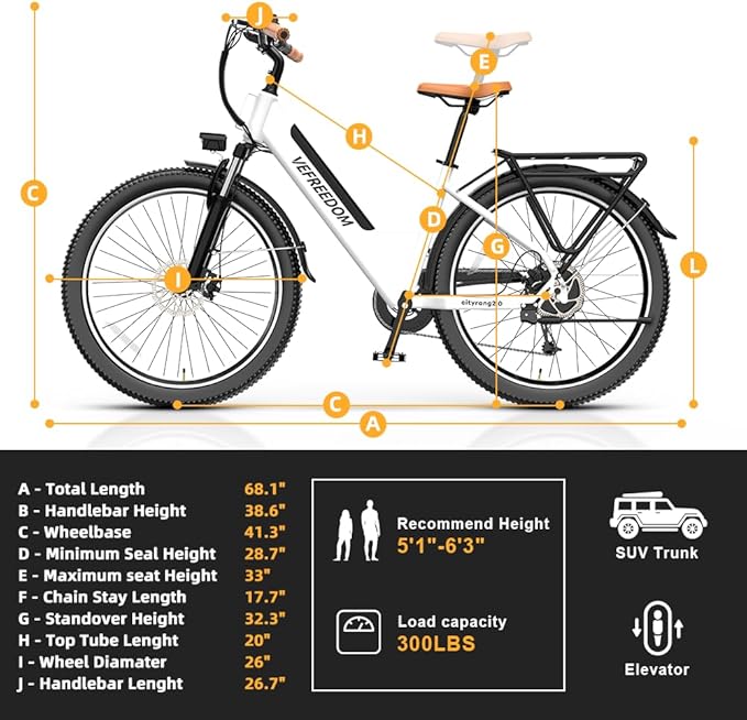 πππππ Peak Electric Bike for Adults,up ππ Miles Removable Battery Ebike, 26" UL Certified Electric Mountain E Bike,Adult Electric Bicycles for Commute Beach Snow