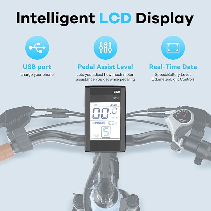 DriftGod 26" Electric Bike for Adults β Powerful 1000W Motor, 48V Removable Battery, 7-Speed, Front Suspension & LCD Display β Commuter and Mountain EBike for Women