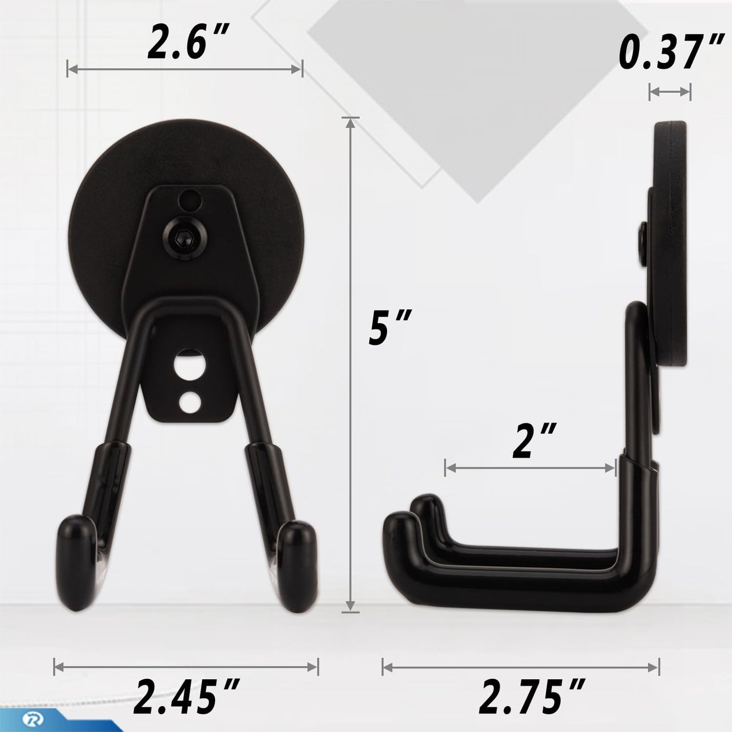 2 Pcs Magnetic Hook Heavy Duty, Strong Magnet Hooks for Garage Tools Hose Rope Electric Drill