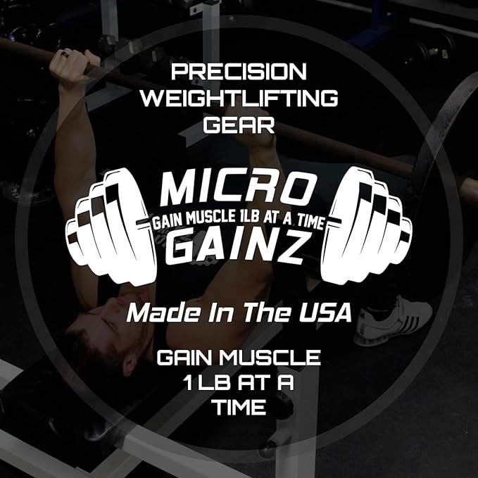 Micro Gainz Kilogram Fractional Weight Plate Set of 2 Plates, .25KG, .50KG or 1KG, Plate Set Designed for Olympic Barbells & Strength Training, Made in USA
