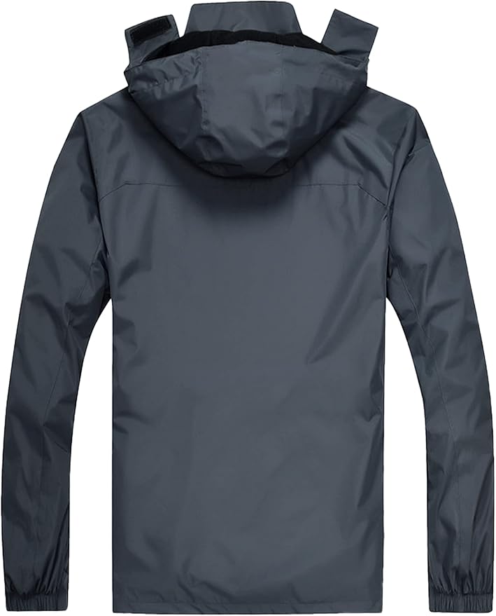Mens Lightweight Waterproof Jacket Windproof Rain Hooded jackets for Running Hiking Cycling Travel M-7XL