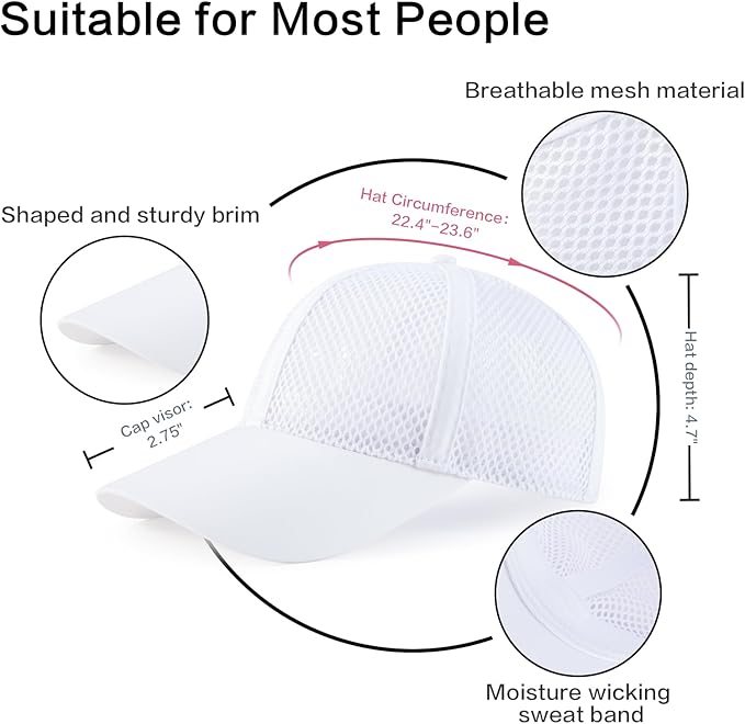 VOBOOM Breathable Full Mesh Baseball Cap for Men, Women, Lightweight Trucker Hats Outdoor Sports Wear