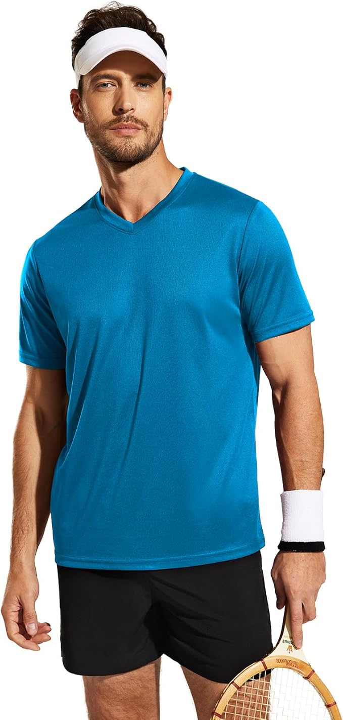 MIER Men's Quick Dry Workout Shirts Moisture Wicking Running Athletic Performance T-Shirts Recycled Polyester Top Tee