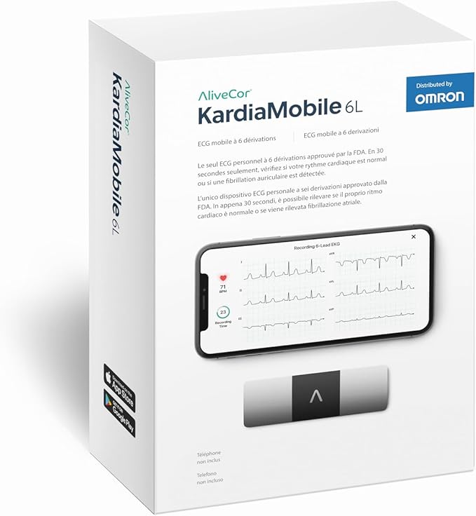 KardiaMobile 6-Lead Personal EKG Monitor – Six Views of The Heart – Detects AFib and Irregular Arrhythmias – Instant Results in 30 Seconds – Works with Most Smartphones