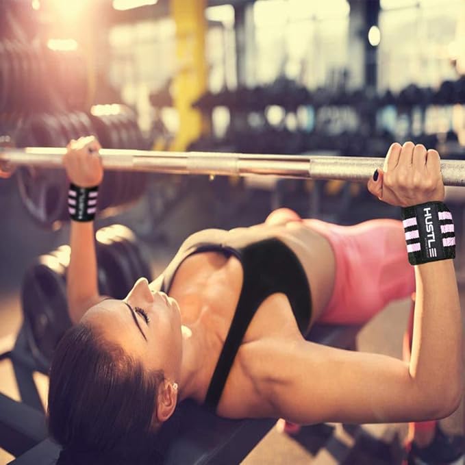 Hustle Athletics Wrist Wraps for Weightlifting – Max Wrist Support for Safe & Heavy Lifts, USPA Approved 18" & 12" Lengths, Thumb Loop Gym Straps for Powerlifting & Weight Lifting for Men and Women