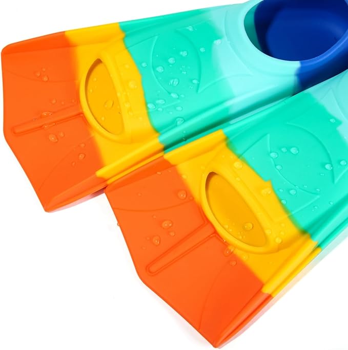 Kids Swim Fins,Short Kids Fins Youth Swimming Flippers for Lap Swimming Training for Children Girls Boys Beginners