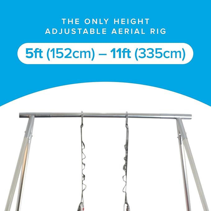 Uplift Active Adjustable Yoga Aerial Rig - Only Premium Home Yoga Stand with Adjustable Height | Portable Stainless Steel Rig | Aerial Fitness, Use with Hoops/Lyra, Silks & Hammock