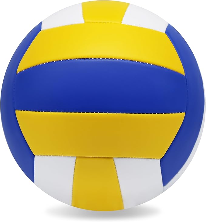 Magicorange Volleyball, 6 Pack Official Size 5 Volleyballs- PU Leather Indoor Outdoor Soft Touch Recreational Volleyballs for Beach Play, Game,Gym,Training -Includes Ball Pump