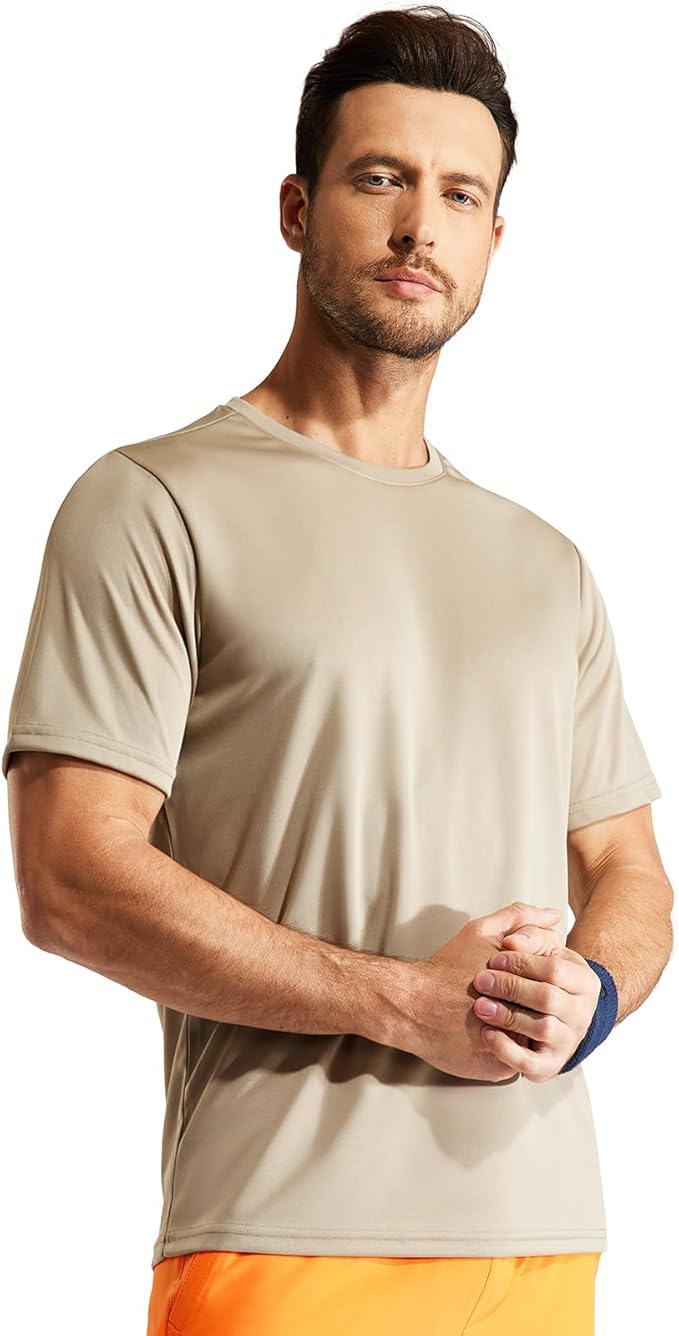MIER Men's Quick Dry Workout Shirts Moisture Wicking Running Athletic Performance T-Shirts Recycled Polyester Top Tee