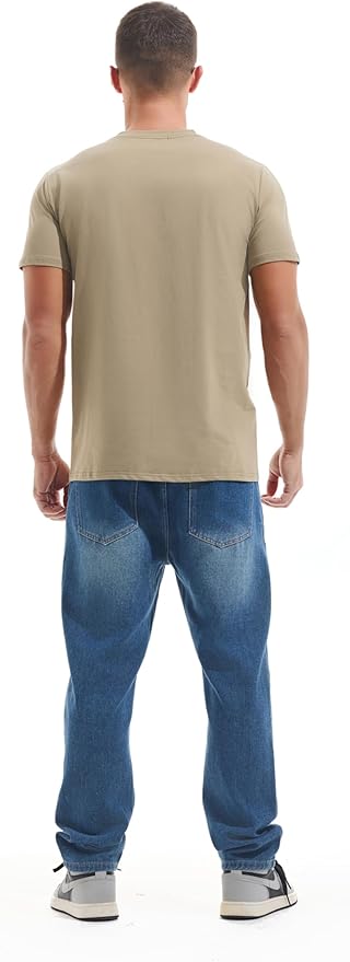 VEIISAR Premium V Neck T Shirts for Men - Modern Fitted Tees Vneck Undershirts