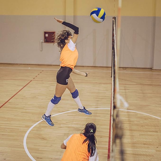Volleyball Size 5 PU Leather Soft Indoor Outdoor Volleyballs Sports Training Game Play Ball for Beginner, Teenager, Adult, 8.2