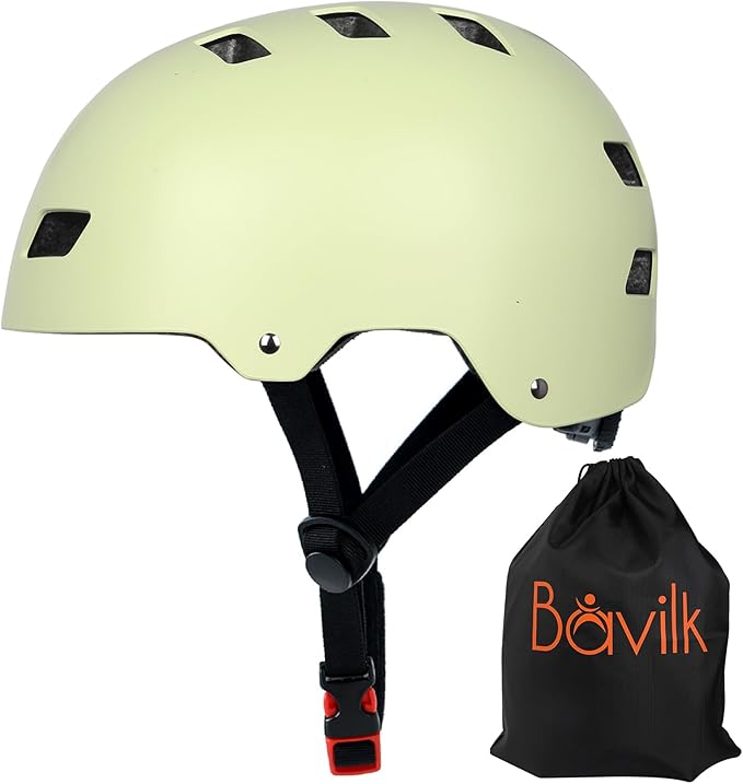 Bike Helmet 3 Sizes for Teenager Kids Youth Adults,Bavilk Skateboard Helmet Adjustable Multi-Sport Bicycle Cycling Scooter Roller Skate Inline Skating Rollerblading for Girls Boys Women Men Teen