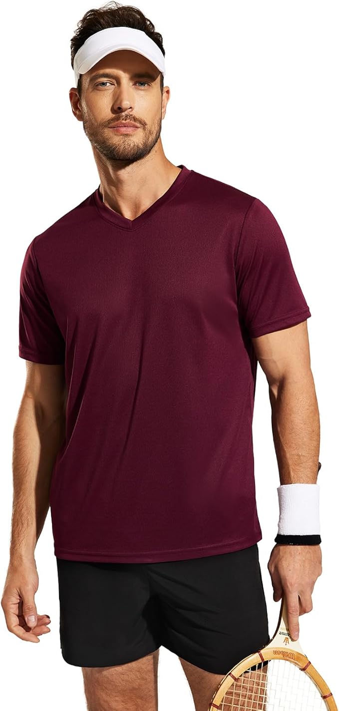 MIER Men's Quick Dry Workout Shirts Moisture Wicking Running Athletic Performance T-Shirts Recycled Polyester Top Tee