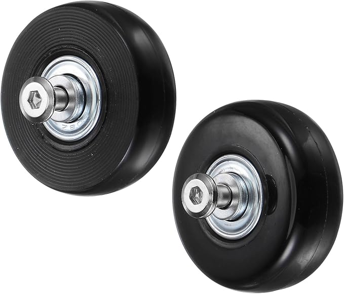 uxcell Replacement Luggage Wheels 43x18mm Suitcase Wheel Repair Kits Include 2 PU Bearing Wheels & Washers, Wrenches & Axle Screw for Trolley Bag, Inline Skate and Caster Board