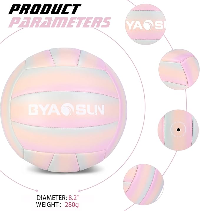 Soft Official Volleyball for Indoor Outdoor Beach, Size 5 Training Volleyball for Beginner Teenager Adult…