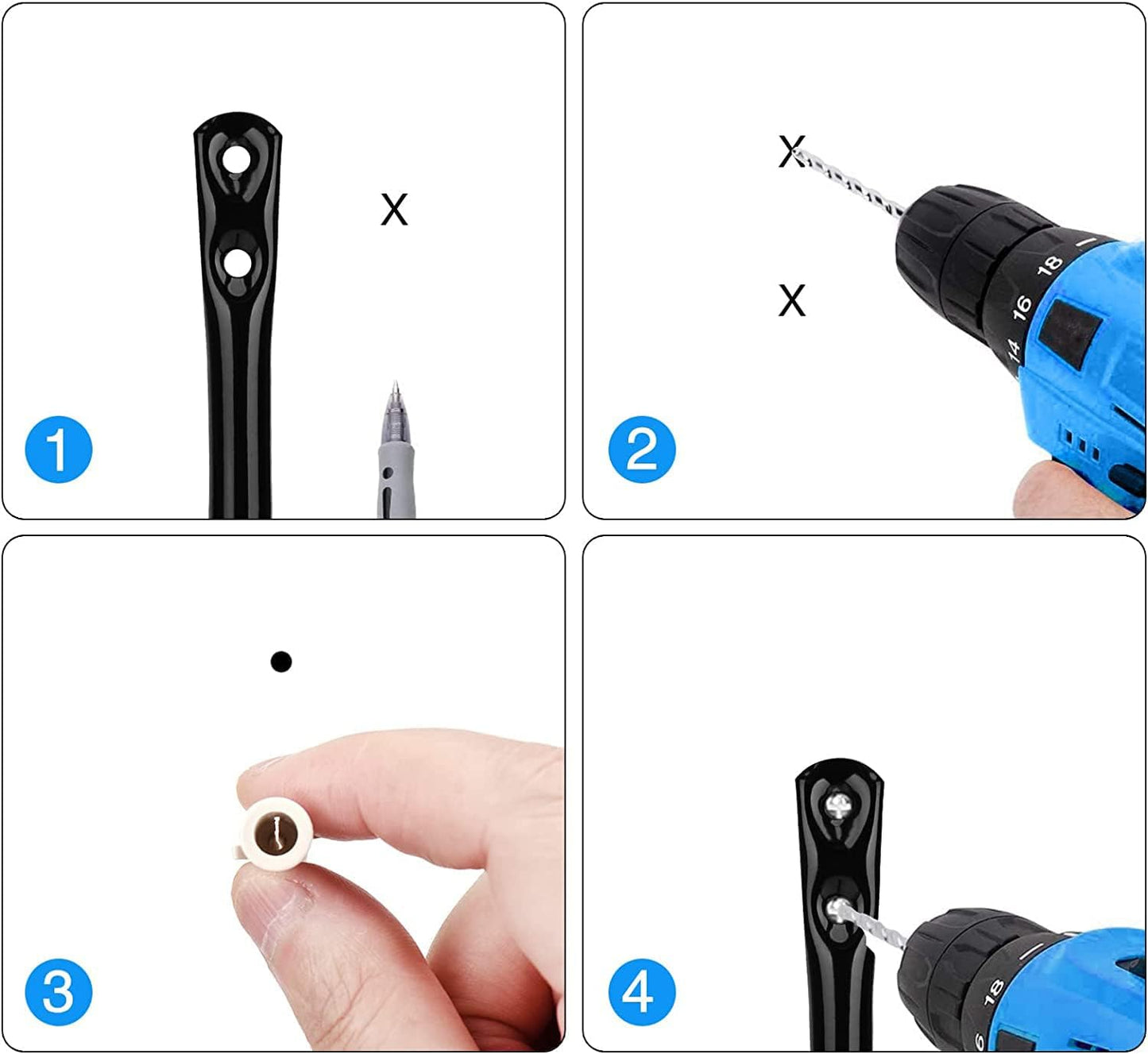 6-Pack Garage Hooks for Hanging Heavy-Duty Garage Storage Organization Hooks, Practical Staircase Wall Hooks and Tool Hooks for Garden Tools, Bicycle Garage Storage Organization Hooks (red)