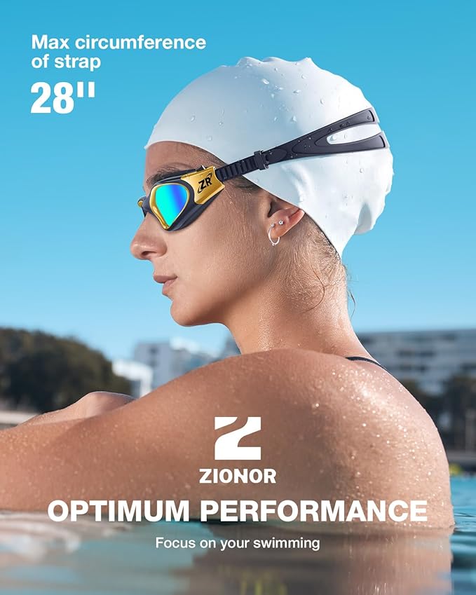 ZIONOR Swim Goggles, G1 MAX Polarized Anti-Fog Swimming Goggles for Men Women