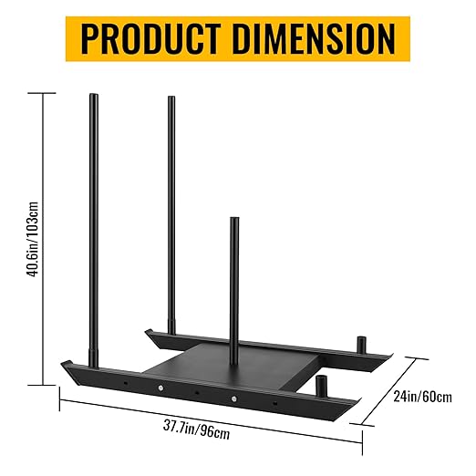 Weighted Training Pull Sled Fit for 1-2 Inch Plates, Sled Workout Equipment, Sport Power Sled for Athletic Exercise and Speed Improvement,500LB