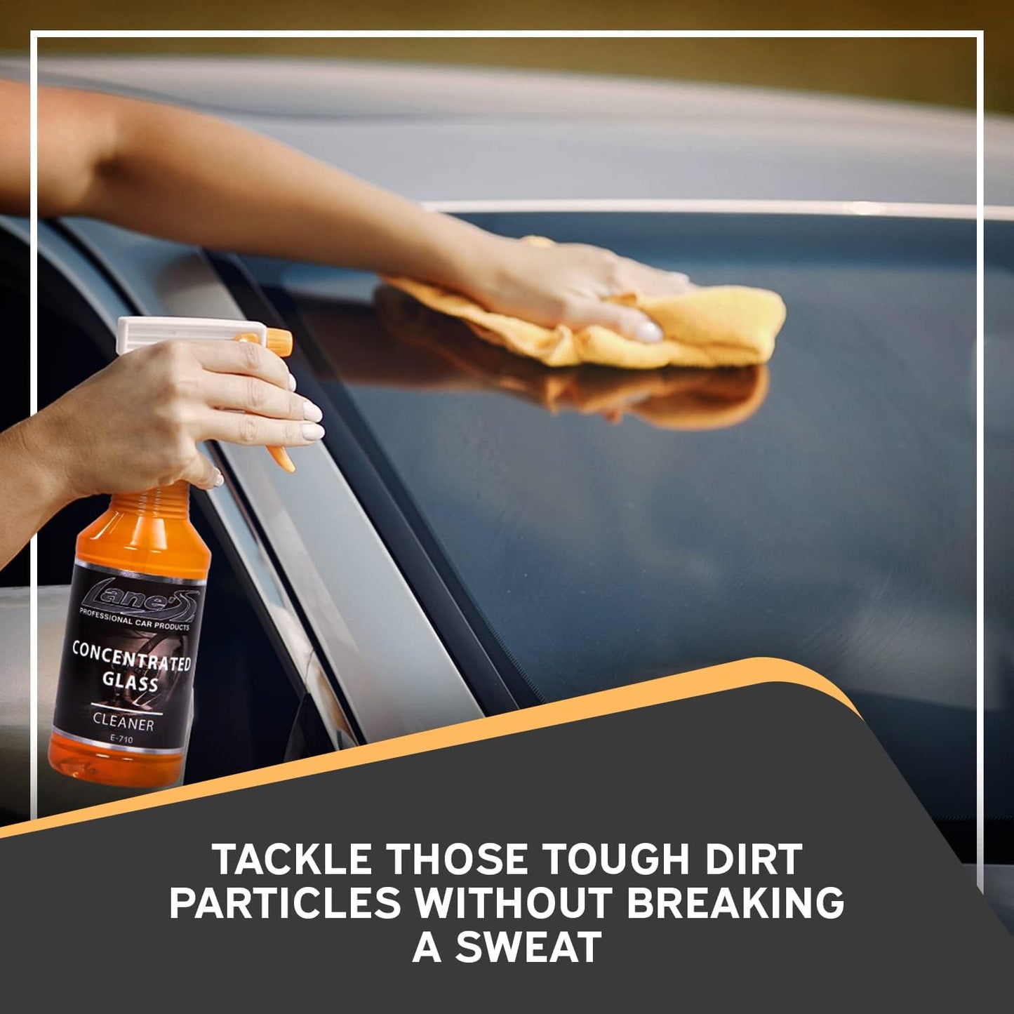 LANE'S Concentrated Auto Glass Cleaner- Window Cleaner, Windshield Cleaner- Removes Smoke Film, Fingerprints, and Smudges, Safe for All Glasses- 128 oz