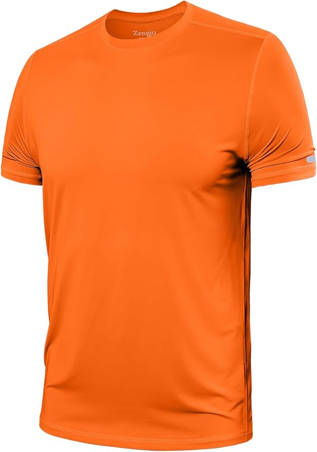 Zengjo Athletic Shirts for Men Short Sleeve Quick Dry Workout Running Gym Sport Exercise Tee Moisture Wicking