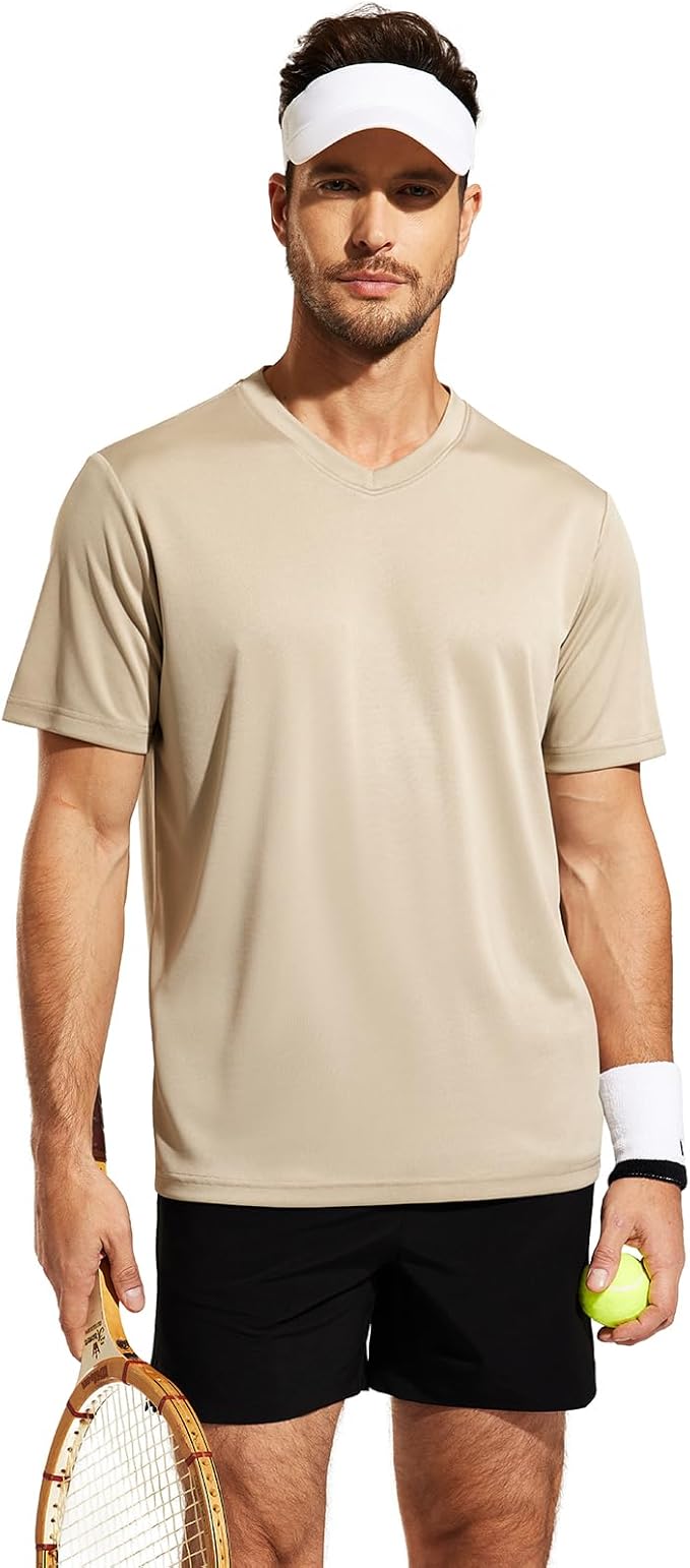 MIER Men's Quick Dry Workout Shirts Moisture Wicking Running Athletic Performance T-Shirts Recycled Polyester Top Tee