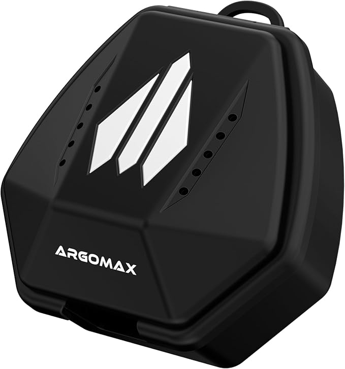 ARGOMAX Sports Lip Guard Case with Clip, Specializing Storage of Mouthguards with Lip Protection. Compatible with Various Brands of Football Lip Guard, Black+White.