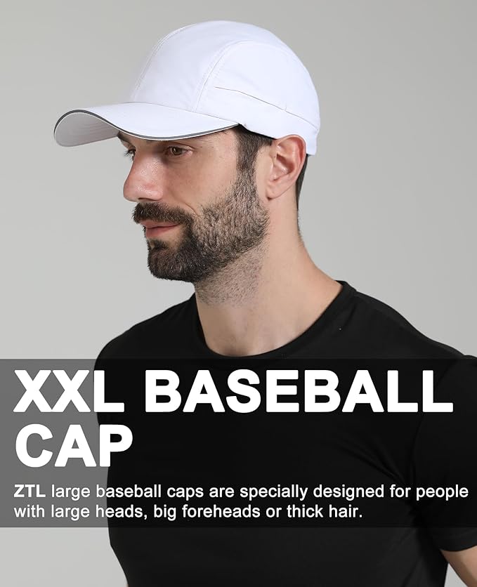 Oversize XL XXL Mens Waterproof Quick Dry Baseball Cap Lightweight Cooling Breathable Sports Hat for Big Heads 23.5"-26"