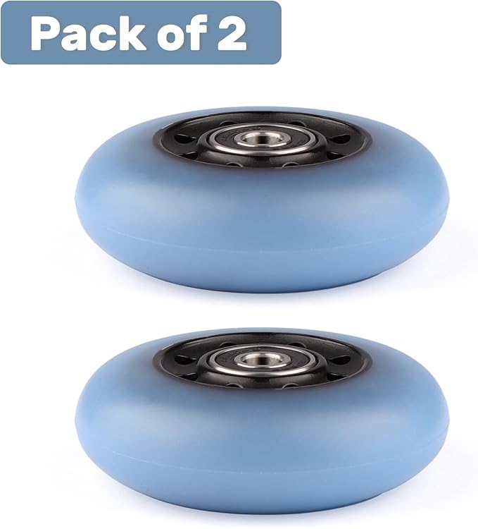 2-Pack 76mm PU Caster Board Replacement Wheel Set 90A Compatible with Razor RipStik Classic Air, DLX G Ripsurf (Blue)
