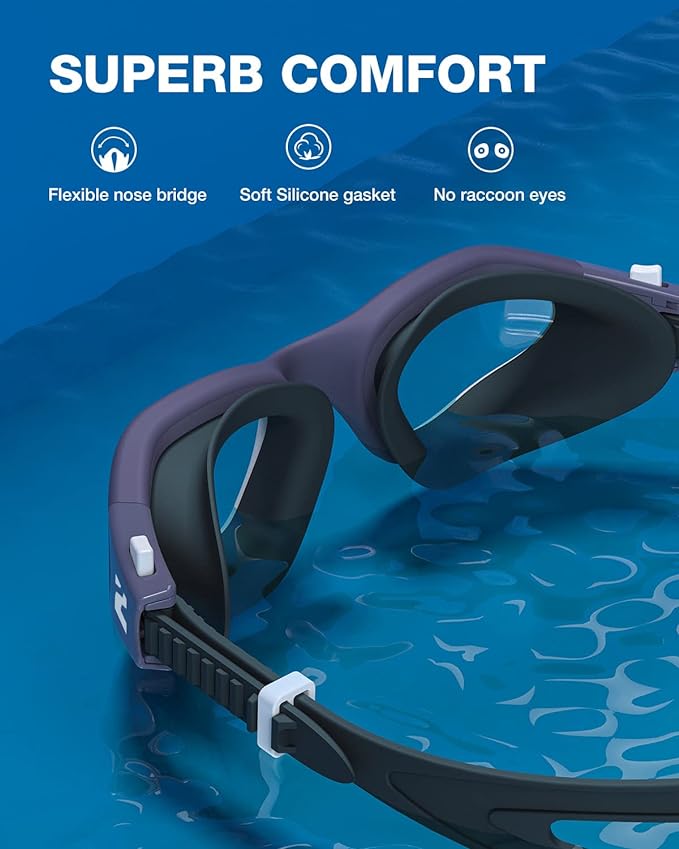 ZIONOR Swim Goggles, G1 SE Swimming Goggles Anti-fog for Adult Men Women