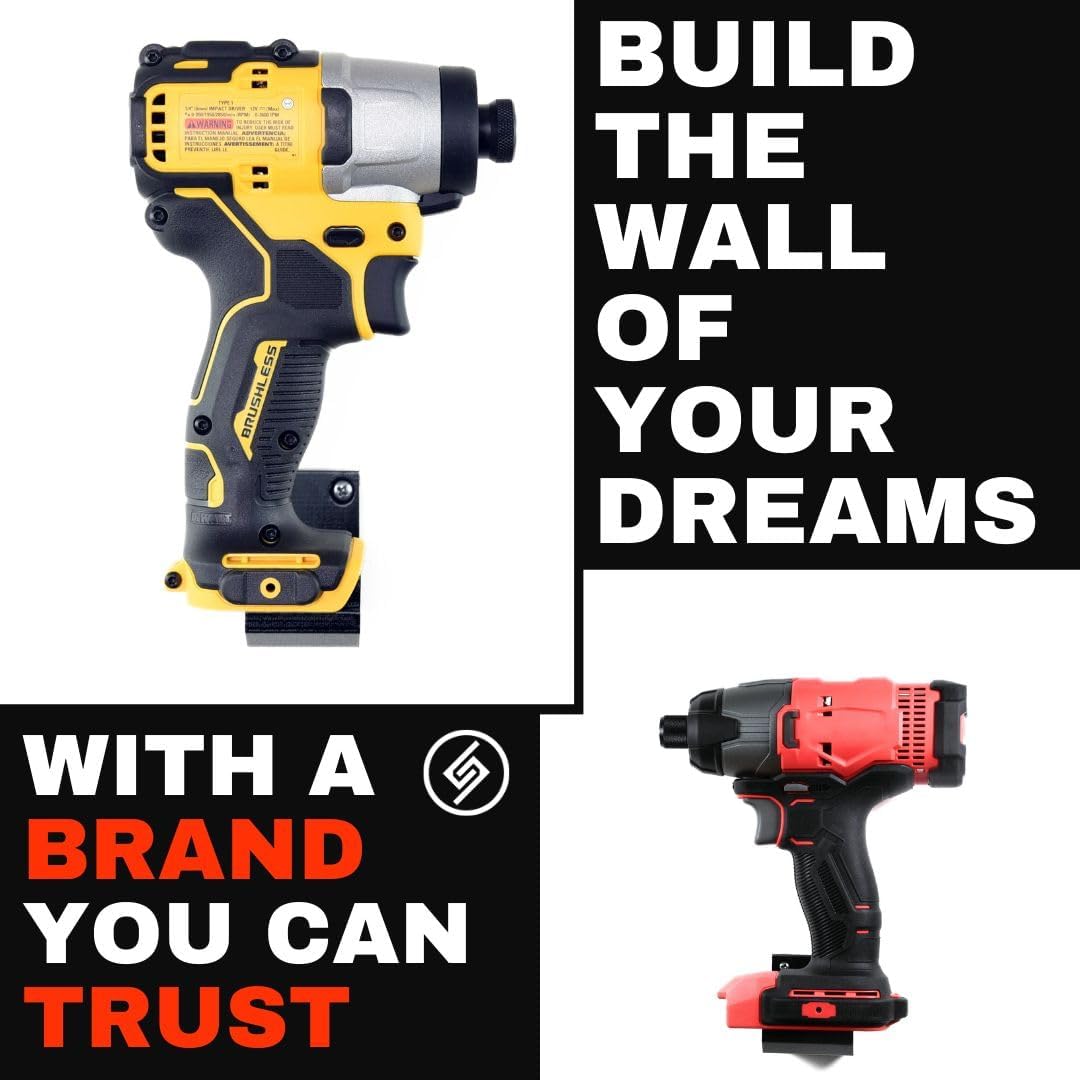 Spartan Mounts for Milwaukee M12 Tool | Wall Display Hook Holder Power Tool Storage | Blog DIY Strong Low Profile Bracket Convenient Easy Access Garage Organize (Circular Saw)