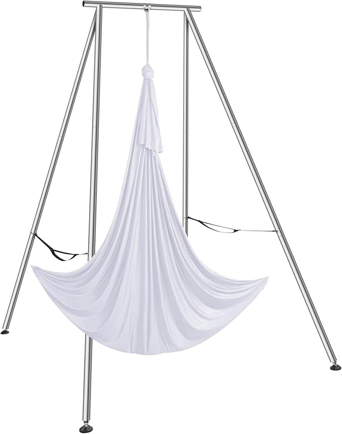 VEVOR Aerial Yoga Frame, 9.67 ft Height Swing Stand, Max 551.15 lbs Load Chrome-Plated Steel Pipe Inversion Yoga Rig for Indoor Outdoor Use