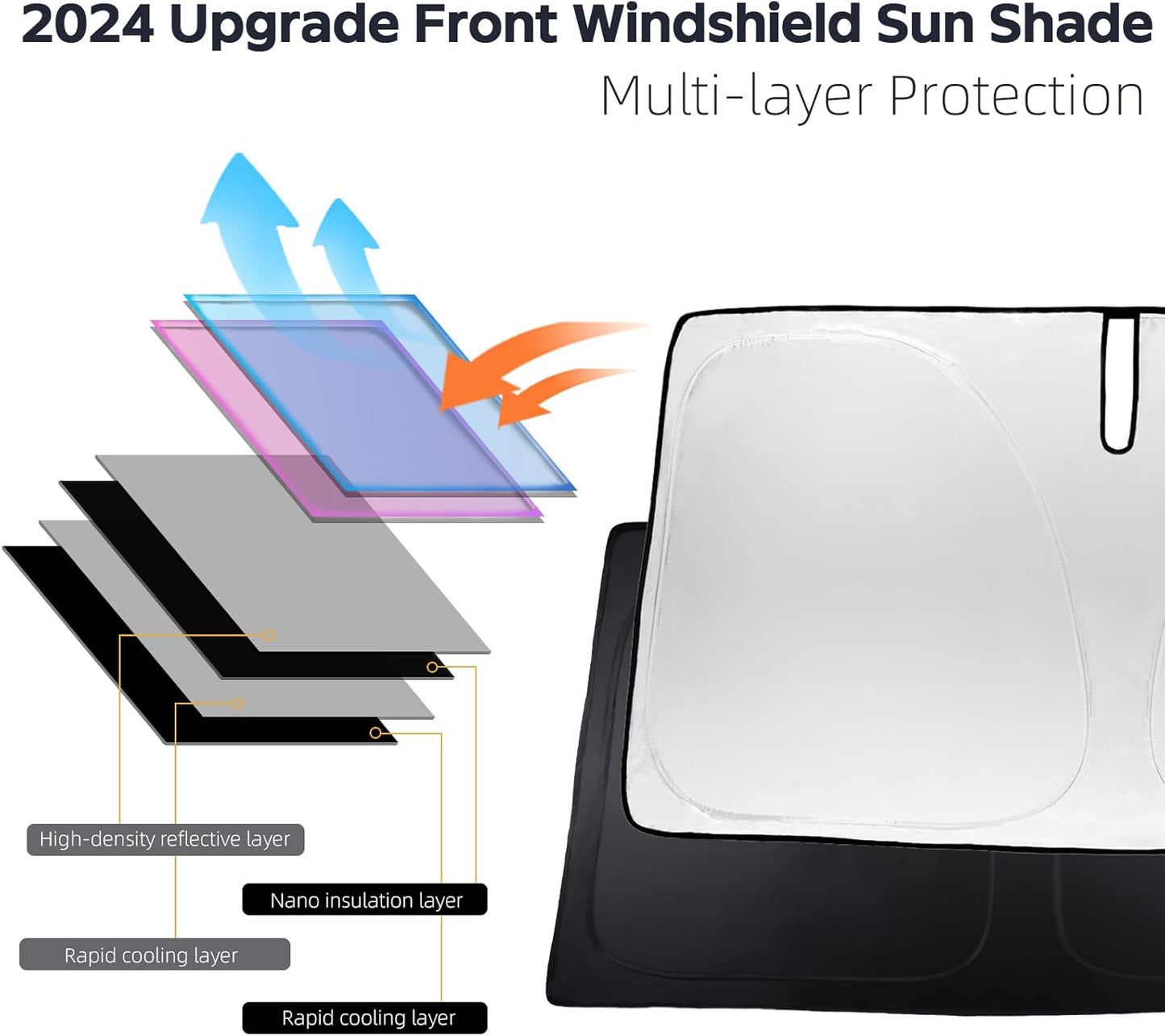 for Charger 2025 Windshield Cover Sunshade Foldable Shield for Dodge Charger 2023 2024, for Dodge Challenger 2006-2022 Front Window Sun Shades UV Protector 240T Reflective Sun Visor Accessories