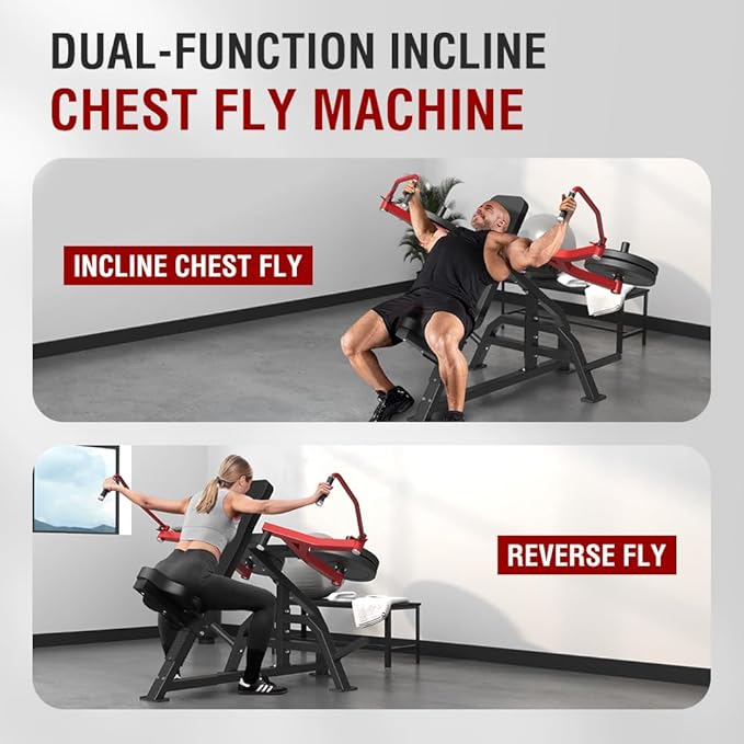 Chest Press Machine,Incline Chest Fly Machine,Deck Fly Machine,Upper Body Strength Training Equipment for Home Gym