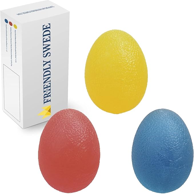 The Friendly Swede Stress Balls for Adults - 3 Squeeze Balls for Hand Therapy, Stress Relief & Strength; 3 Resistance Levels
