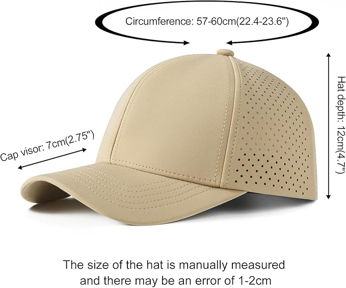 VOBOOM Men Quick Dry Baseball Cap Laser Cut Mesh Ball Curved Brim Snapback Hat