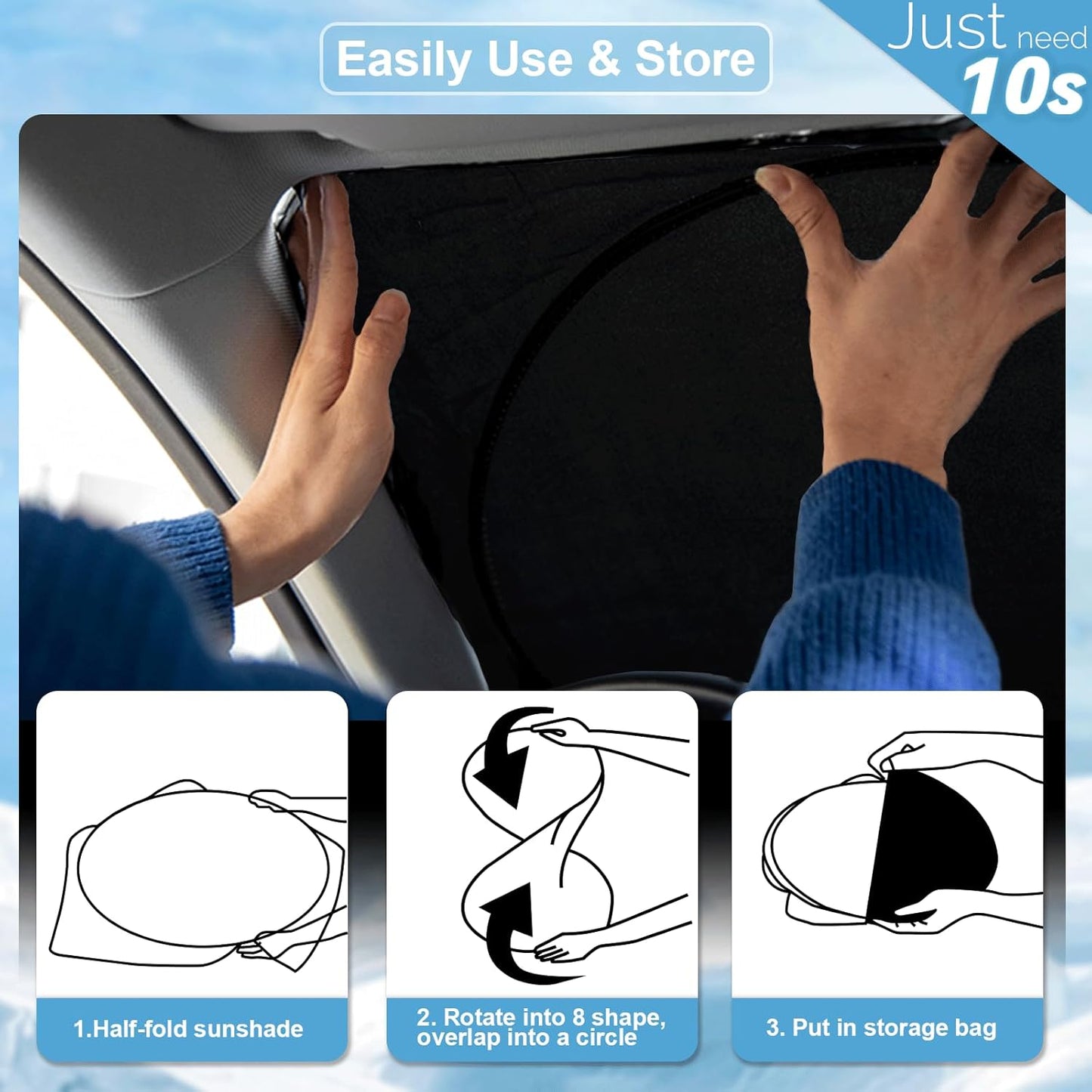 Custom Fit Macan Windshield Sunshade for 2026 2025-2014 Porsche Macan Accessories Front Window Sun Shades Shield Cover for Windshield Foldable 210T Sun Visor Protector Blocks UV Ray Keep Car Cooler