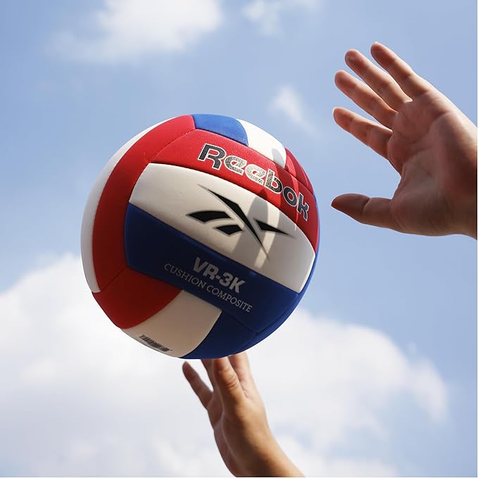 Reebok Recreational Volleyball, Official Size, Performance Composite Ball, Ultra Soft Feel, Includes Pump & Needle, VR-3K Series